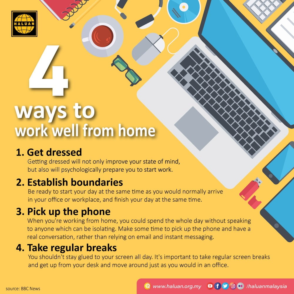 Four ways to work well from home