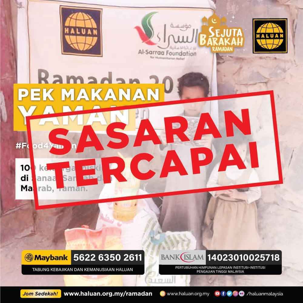 Alhamdulillah! #Food4Yaman Capai Sasaran