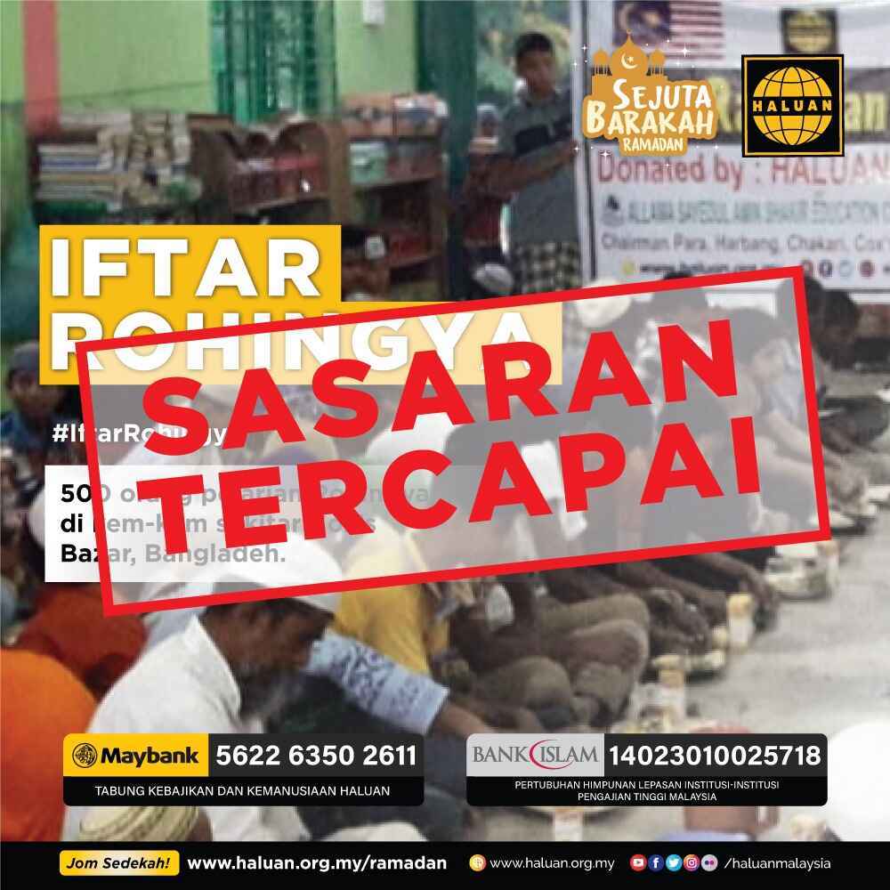 IftarRohingya | Alhamdulillah, Sasaran Tercapai Lagi!