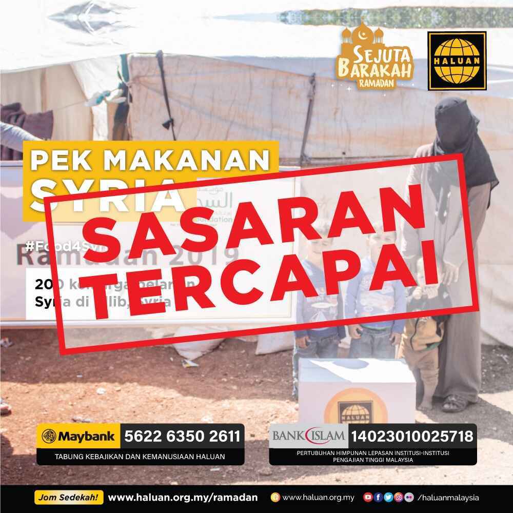 Sasaran #Food4Syria Tercapai