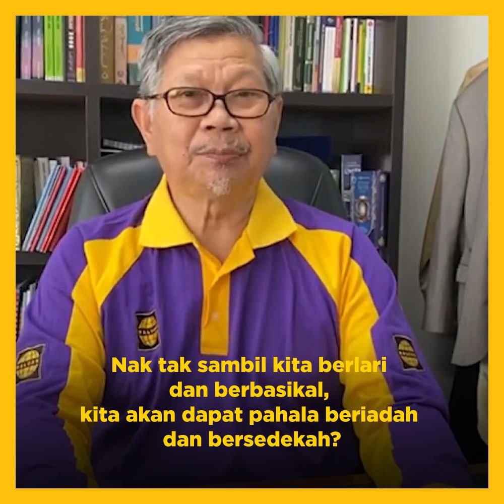 Nak tak sambil kita berlari dan berbasikal, kita akan dapat pahala beriadah dan bersedekah?