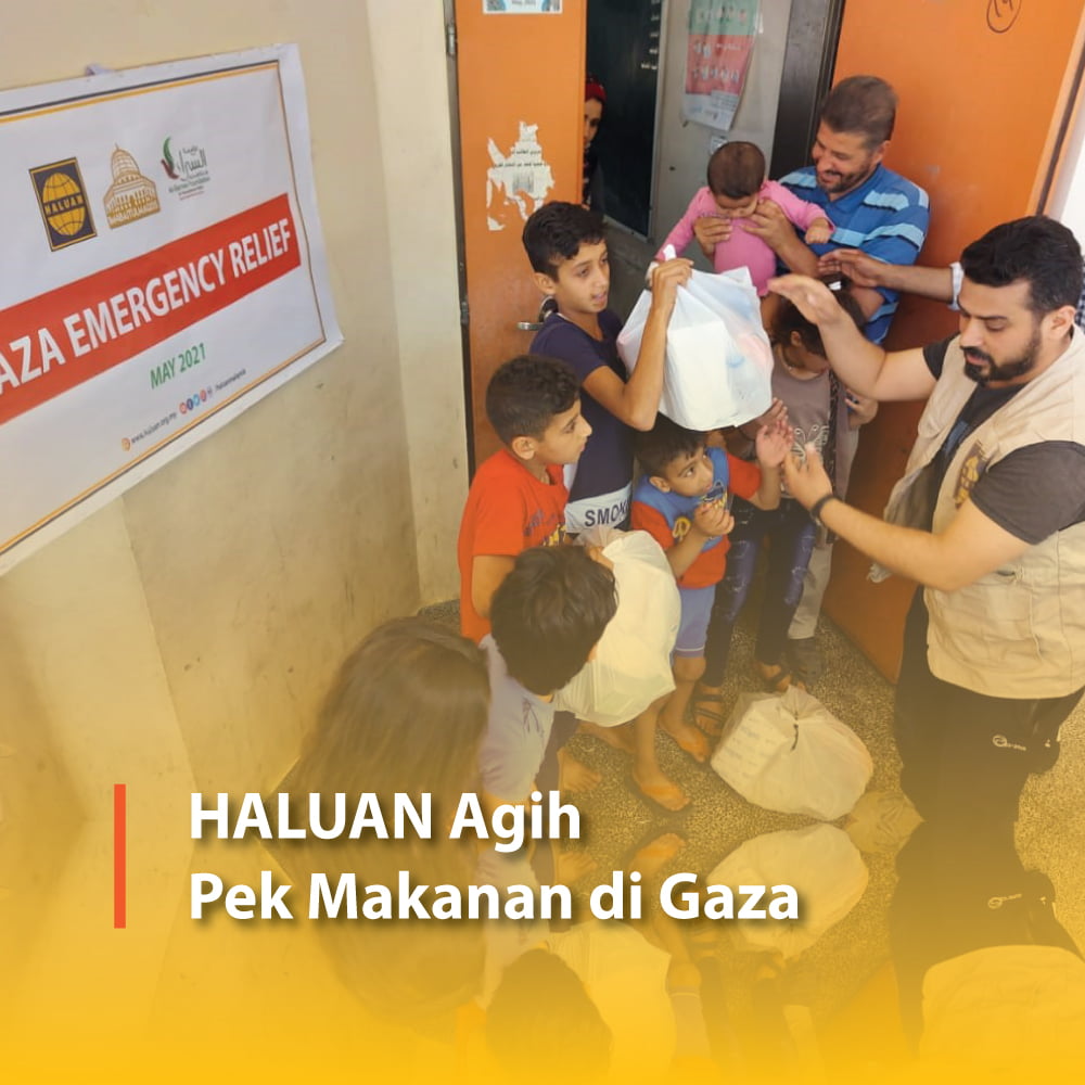 HALUAN Agih Pek Makanan di Gaza