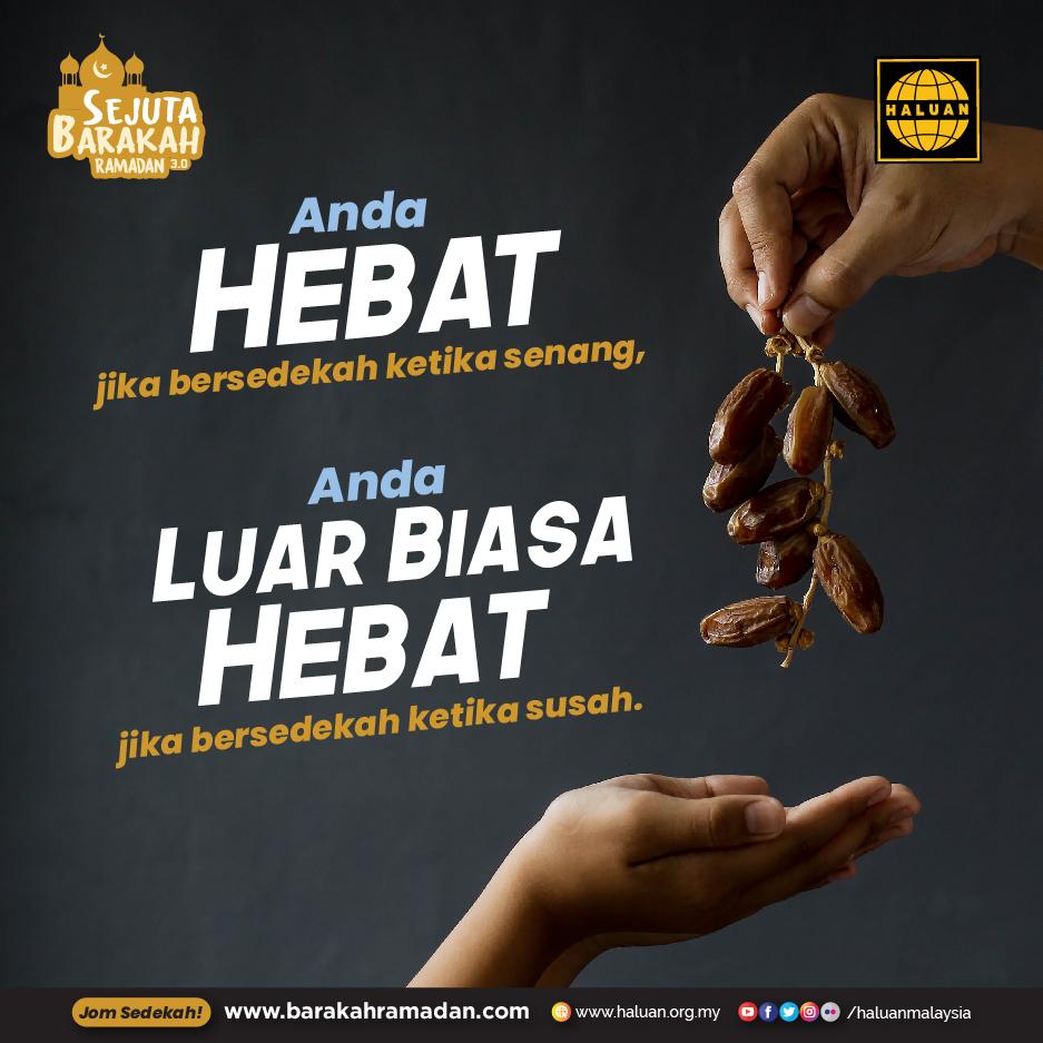 Anda HEBAT jika bersedekah ketika senang, Anda LUAR BIASA jika bersedekah ketika susah