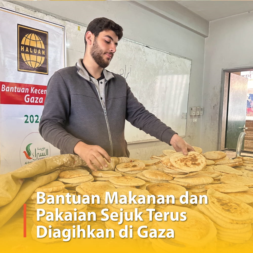 Bantuan Makanan dan Pakaian Sejuk Terus Diagihkan di Gaza