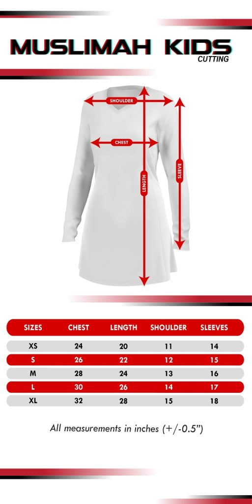 Size Chart Muslimah Kids