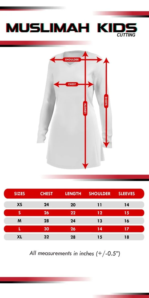 Size Chart Muslimah Kids